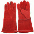 14" Red Color Leather Welding Gloves